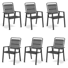 Load image into Gallery viewer, CHINNLUU 350LBS Outdoor Patio Chairs Set of 6, Patio Dining Chairs with Metal Frame, Heavy-Duty Outdoor Chairs with Armrest for Garden, Poolside, Backyard, Lawn