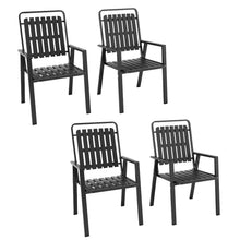Load image into Gallery viewer, CHINNLUU 350LBS Outdoor Patio Chairs Set of 4, Patio Dining Chairs with Metal Frame, Heavy-Duty Outdoor Chairs with Armrest for Garden, Poolside, Backyard, Lawn