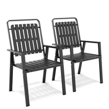 Load image into Gallery viewer, CHINNLUU 350LBS Outdoor Patio Chairs Set of 2, Patio Dining Chairs with Metal Frame, Heavy-Duty Outdoor Chairs with Armrest for Garden, Poolside, Backyard, Lawn