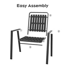 Load image into Gallery viewer, CHINNLUU 350LBS Outdoor Patio Chairs Set of 2, Patio Dining Chairs with Metal Frame, Heavy-Duty Outdoor Chairs with Armrest for Garden, Poolside, Backyard, Lawn