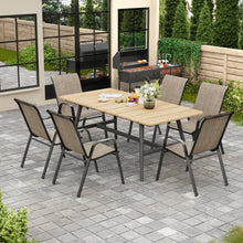 Load image into Gallery viewer, CHINNLUU Patio Dining Chairs Set of 4 Outdoor Stackable Dining Chairs for All Weather 330lbs Capacity Heavy Duty Metal Frame Patio Furniture for Backyard Garden Poolside (Brown)