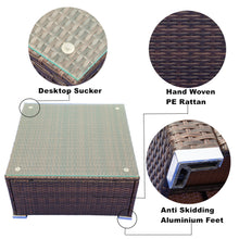 Load image into Gallery viewer, 3 Piece Patio Sectional Wicker Rattan Outdoor Furniture Sofa Set (cream+Biue)