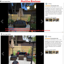 Load image into Gallery viewer, 5 Pieces Outdoor Furniture Patio Rattan Loveseat Set All Weather Sectional PE Wicker Sofa Conversation Set with Ottoman Coffee Table, Garden Lawn Pool Backyard,Brown Wicker Black Cushions