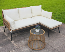 Load image into Gallery viewer, 6 Piece Outdoor Patio Furniture Sofa Sets,All-Weather Wicker Sectional Conversation Chair Set with Coffee Table & Thickened Cushions for Front Porch Backyard Deck Couch