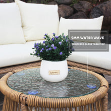 Load image into Gallery viewer, 6 Piece Outdoor Patio Furniture Sofa Sets,All-Weather Wicker Sectional Conversation Chair Set with Coffee Table & Thickened Cushions for Front Porch Backyard Deck Couch