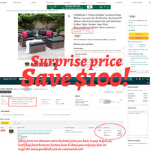 Load image into Gallery viewer, 5 Pieces Outdoor Furniture Patio Rattan Loveseat Set All Weather Sectional PE Wicker Sofa Conversation Set with Ottoman Coffee Table, Garden Lawn Pool Backyard,Brown Wicker Black Cushions