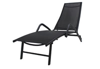 CHINLUU Outdoor Chaise Lounge Portable Folding Adjustable Chaise Lounge Chair Outdoor Patio Furniture 5-Position Recliner, Patio Lounge Chair All Weather for Outdoor Indoor, Beach, Poolside (Black)…