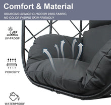 Load image into Gallery viewer, CHINNLUU Hanging Egg Chair with Stand, Outdoor Indoor Wicker Swing Chair with Cushions, 350lbs Capacity Patio Hammock Chair for Backyard, Balcony, Dark Gray
