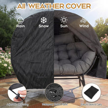 Load image into Gallery viewer, CHINNLUU Double Wicker Egg Chair Outdoor Indoor - 2-Person Oversized Loveseat with 8" Thickened Paded Cushion - 700 lbs Weight Capacity Patio Lounge Chair for Balcony Porch Backyard - (Black Radial)
