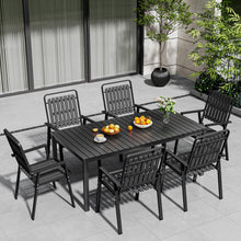 Load image into Gallery viewer, CHINNLUU 350LBS Outdoor Patio Chairs Set of 6, Patio Dining Chairs with Metal Frame, Heavy-Duty Outdoor Chairs with Armrest for Garden, Poolside, Backyard, Lawn
