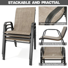 Load image into Gallery viewer, CHINNLUU Patio Dining Chairs Set of 4 Outdoor Stackable Dining Chairs for All Weather 330lbs Capacity Heavy Duty Metal Frame Patio Furniture for Backyard Garden Poolside (Brown)
