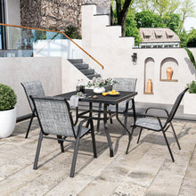 Load image into Gallery viewer, CHINNLUU Patio Dining Chairs Set of 4 Outdoor Stackable Dining Chairs for All Weather 330lbs Capacity Heavy Duty Metal Frame Patio Furniture for Backyard Garden Poolside (Gray)
