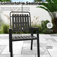 Load image into Gallery viewer, CHINNLUU 350LBS Outdoor Patio Chairs Set of 4, Patio Dining Chairs with Metal Frame, Heavy-Duty Outdoor Chairs with Armrest for Garden, Poolside, Backyard, Lawn
