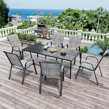 Load image into Gallery viewer, CHINNLUU Patio Dining Chairs Set of 4 Outdoor Stackable Dining Chairs for All Weather 330lbs Capacity Heavy Duty Metal Frame Patio Furniture for Backyard Garden Poolside (Gray)
