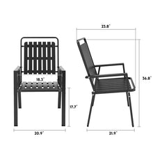 Load image into Gallery viewer, CHINNLUU 350LBS Outdoor Patio Chairs Set of 6, Patio Dining Chairs with Metal Frame, Heavy-Duty Outdoor Chairs with Armrest for Garden, Poolside, Backyard, Lawn

