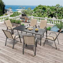 Load image into Gallery viewer, CHINNLUU Patio Dining Chairs Set of 4 Outdoor Stackable Dining Chairs for All Weather 330lbs Capacity Heavy Duty Metal Frame Patio Furniture for Backyard Garden Poolside (Brown)

