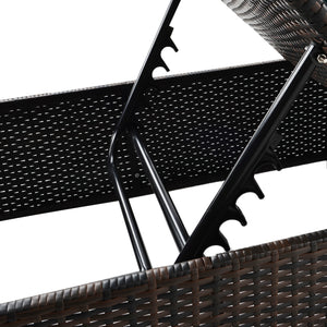 Chaise Lounge Chairs for Outside 3 Pieces Patio Adjustable Lounge Chairs Set of 2 with Table Outdoor Rattan Wicker Pool Chaise Lounge Chairs Cushioned Poolside Folding Chaise Lounge Set