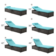 Load image into Gallery viewer, Outdoor PE Wicker Chaise Lounge - 2 Piece Patio Brown Rattan Reclining Chair Furniture Set Beach Pool Adjustable Backrest Recliners with Side Table and Comfort Head Pillow
