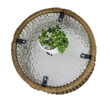 Load image into Gallery viewer, 3PCS Outdoor Patio Balcony Natural Color Wicker Chair Set with Beige Cushion and Round Tempered Glass Table
