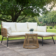 Load image into Gallery viewer, 6 Piece Outdoor Patio Furniture Sofa Sets,All-Weather Wicker Sectional Conversation Chair Set with Coffee Table &amp; Thickened Cushions for Front Porch Backyard Deck Couch
